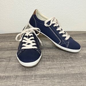 TAOS Navy Blue Star Burst Low Top Lace Up Canvas Sneaker Shoes Comfy Casual 11